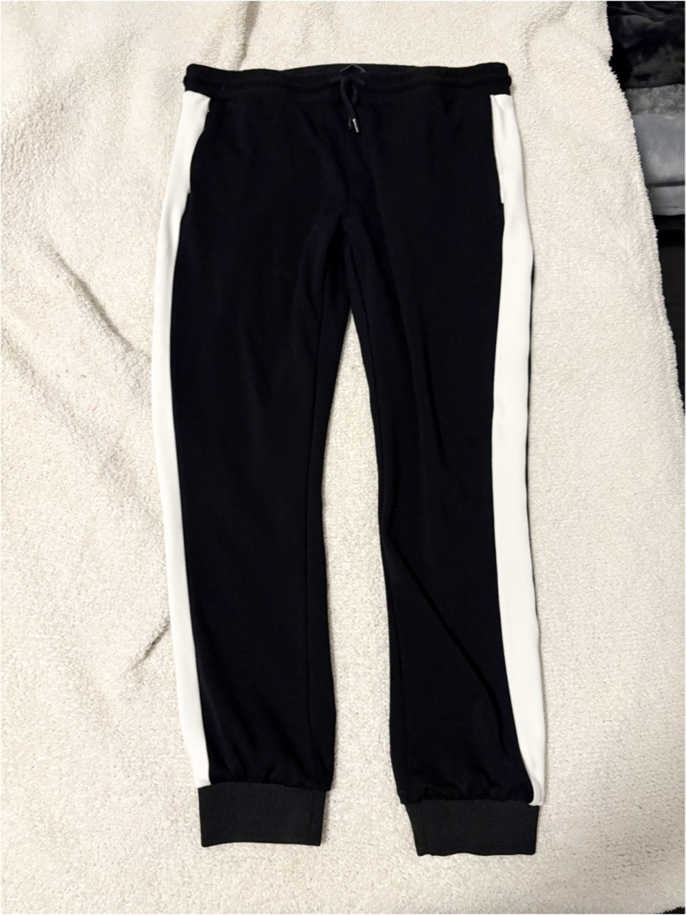 Zara Black Joggers with White Side Panels Size XL Mens